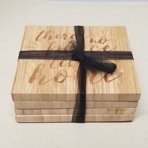 Set of Four Absorbent Bamboo "Theres no place like home" Coasters